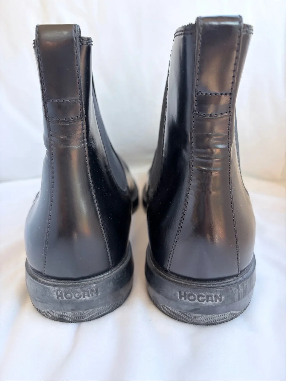 Hogan Men's Black Leather Chelsea Boots Like New Condition -Sz 9.5 EU/10.5 US